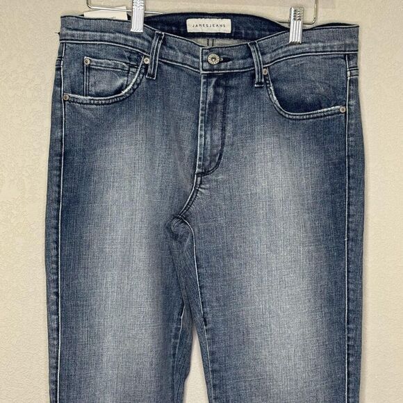 James Jeans Jeans Womens 29 Blue Hi-Lo Straight High Rise Stepped Hem Made USA - Picture 4 of 11